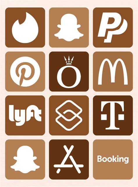 aesthetic brown app icons.